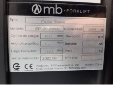 Transpaleta Electrica mb forklift EPT20-20WAL (Litio) - 3395011 | Europea de Carretillas