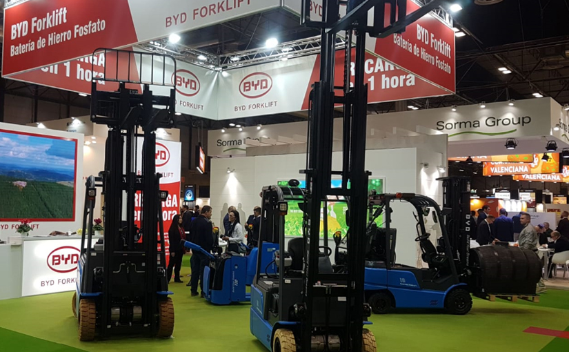 BYD y Europea de Carretillas: éxito de las carretillas litio en Fruit Attraction 2019